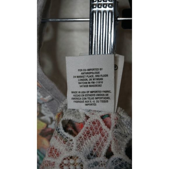 Anthropologie Inari Floral Fiore Lace Sz Medium Cut Out Sleeveless Top Unlined S - Picture 8 of 8